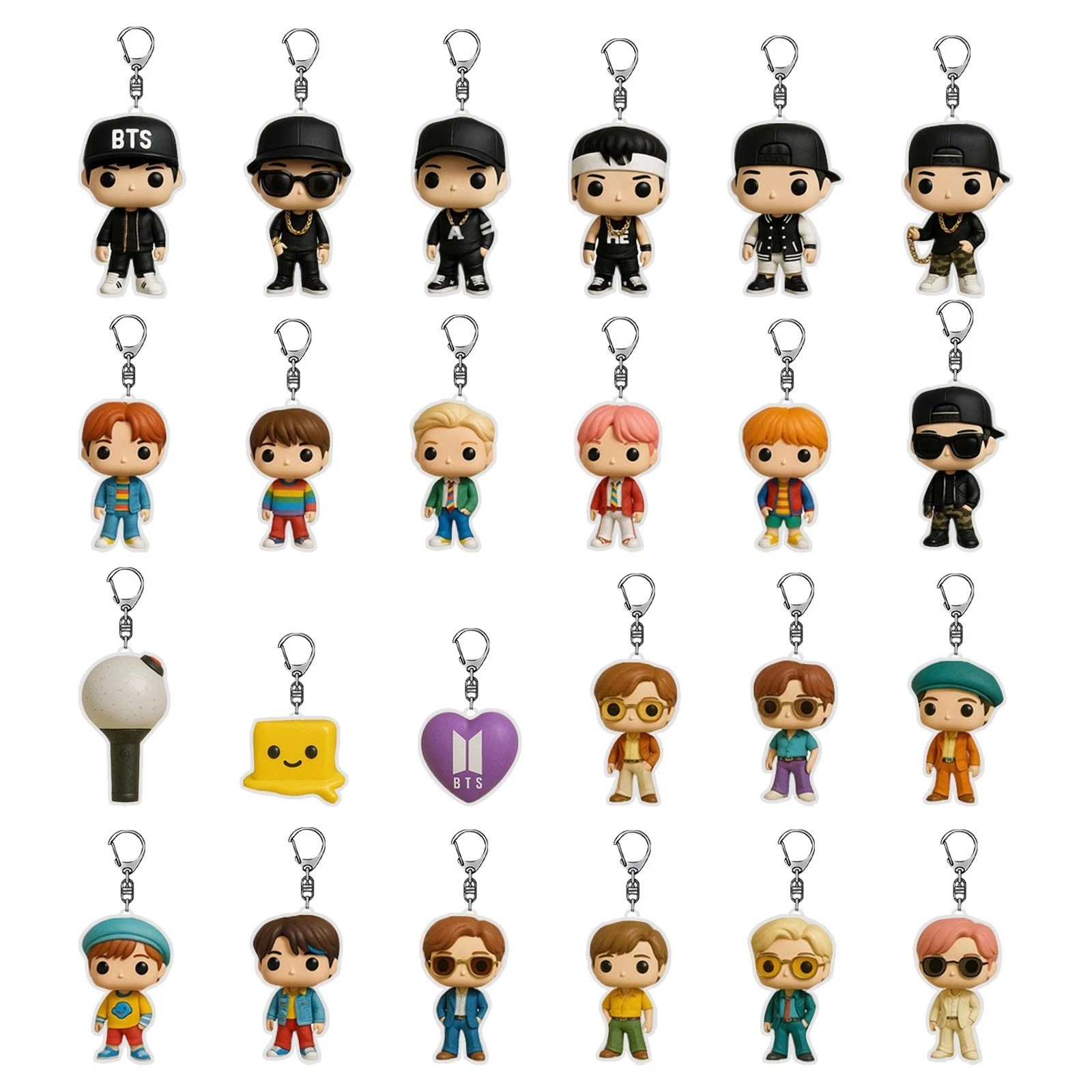 Acrylic Advent Calendar Blind Box 2025 with 24 BTS Hanging Ornaments and Keychains