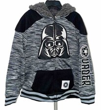 NEW Disney Star Wars Toddler Boy  s Full Zip Sherpa Lined Hoodie Sweatshirt 4T
