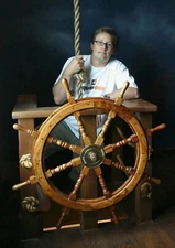 36 " Pirates wonderful Home Decor Ship Wheel Wooden Captain Boat Gaston Gift