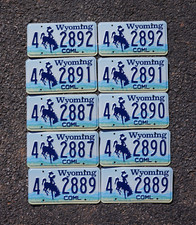 WYOMING LICENSE PLATE - LOT OF 10 - COWBOY PLATES