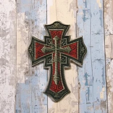 Knight Templar Patch Iron-on Applique Christian Badge Cross Crusader Medieval   