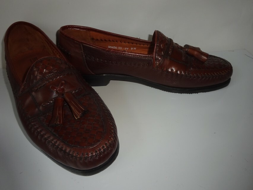 Brass Boot Men's Loafers Brown Leather Slip On Oxford 9.5 | eBay
