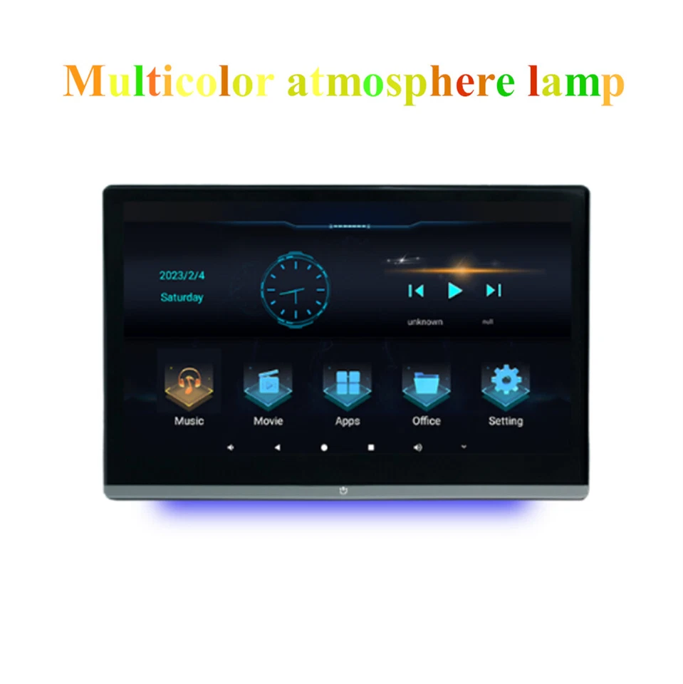 13.3''Car Rear Headrest TV Monitor 4+64GB WIFI Bluetooth Rotatable Screen Player - Image 4 of 4