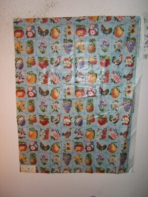 Lee Jofa, County Fair Print, Farm Life Theme, Glazed Cotton, Color Blue