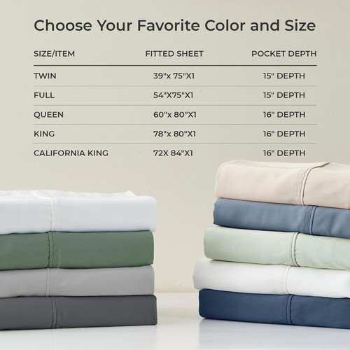 16 Inch Blue Fitted Sheet with 4 Elastic Corner Straps - King Size Comfort - Picture 9 of 9