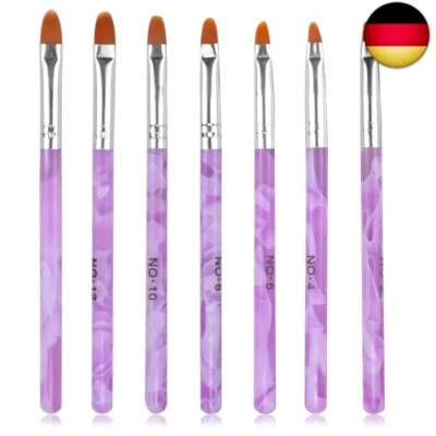 Jinlaili 7 Stück Pinselset für Nailart, Acryl Gel Nagel Pinsel Set, Nagelpinsel