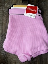 Hanes  Womens Boyshort Underwear Panties 3-Pair Nylon Blend Ribbed A  M
