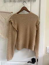 Rylee & Cru Womens Putty La Reina Sweater Medium