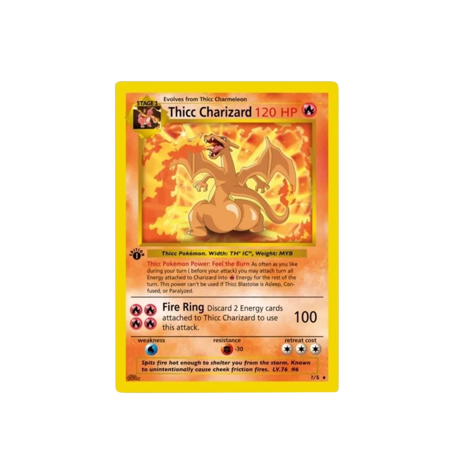 Thicc Pokémon TCG Metal Cards Thicc Charizard TCG Pokemon Gift For Kids