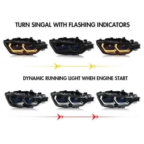 For BMW 3 Series F30 F31 2013-2019 Pair LED Headlights Assembly Head Lamps DRL - Bild 4 von 14