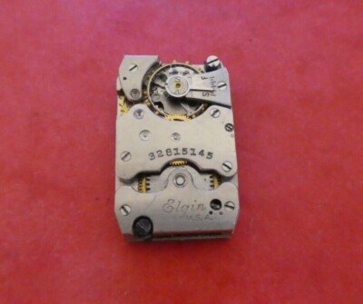 Vintage Elgin USA  32815145  Watch Movement  for parts ( W85)