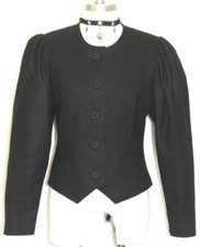 BLACK Evening WOOL German Short Dress JACKET 38 4 XS