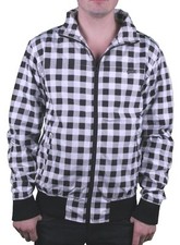 Chaqueta Iron Fist Para Hombres Negra Blanca Buffalo Checker Flying Fortress Cremallera Nueva con Etiquetas