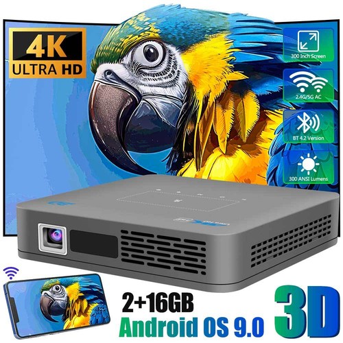 4K 3D Projector Android 9.0 5G Wifi BT 4.2 DLP Smart Home Cinema 2+16GB HDMI UK - Picture 3 of 31