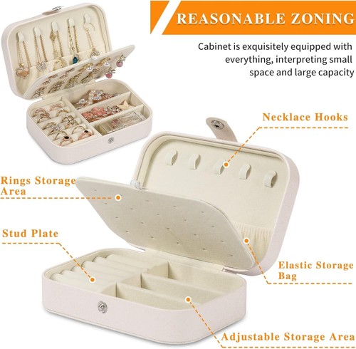 Jewelry Case Double Layer for Women’s Necklace Earrings Rings Travel Accessories - 第 31/34 張圖片