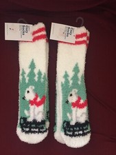 Old Navy Women's Cozy Socks Christmas Holiday One Size Lot Of Two Pairs NEW