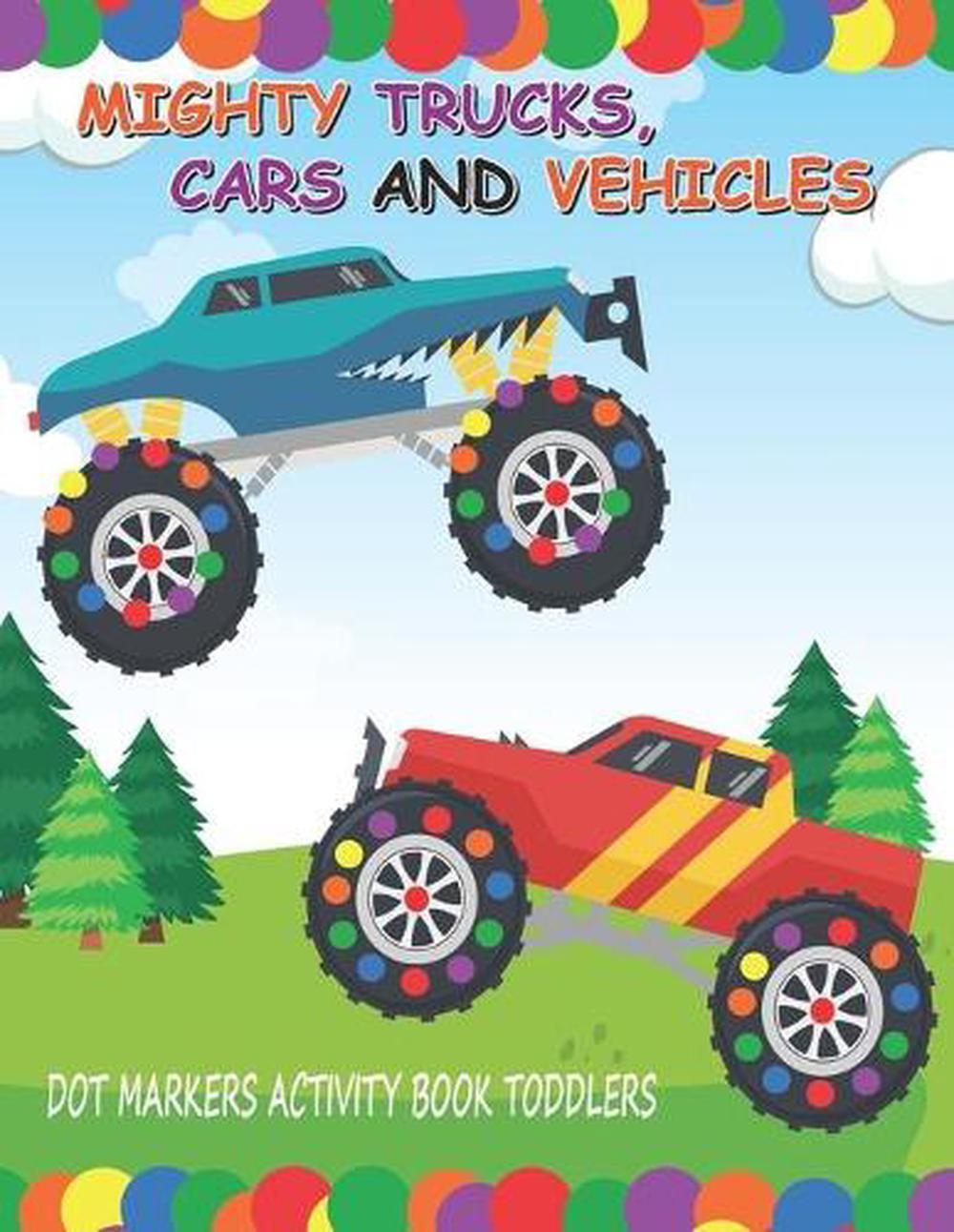 Mighty Trucks Dot Marker Activity Book for Kids – Fun Cars & Vehicles Coloring-image