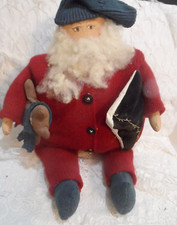 Christmas Santa Doll - SANTA IN LONG JOHNS w/TEDDY BEAR  PILLOW