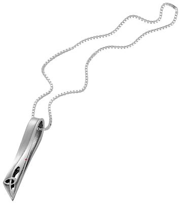 Pendant Crafted Sterling Silver Contemporary Style Celtic Trefoil Detail