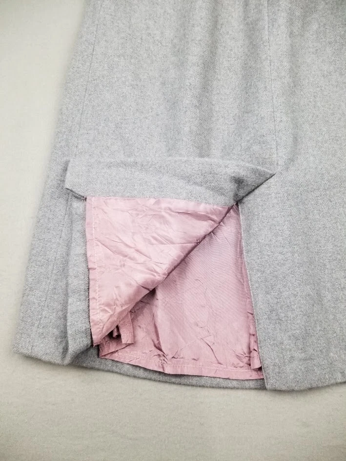 Vtg Midi Skirt 7 Gray A-line Wool Blend Corp Preppy Career Capsule Work W24 L26 - Image 3 of 4