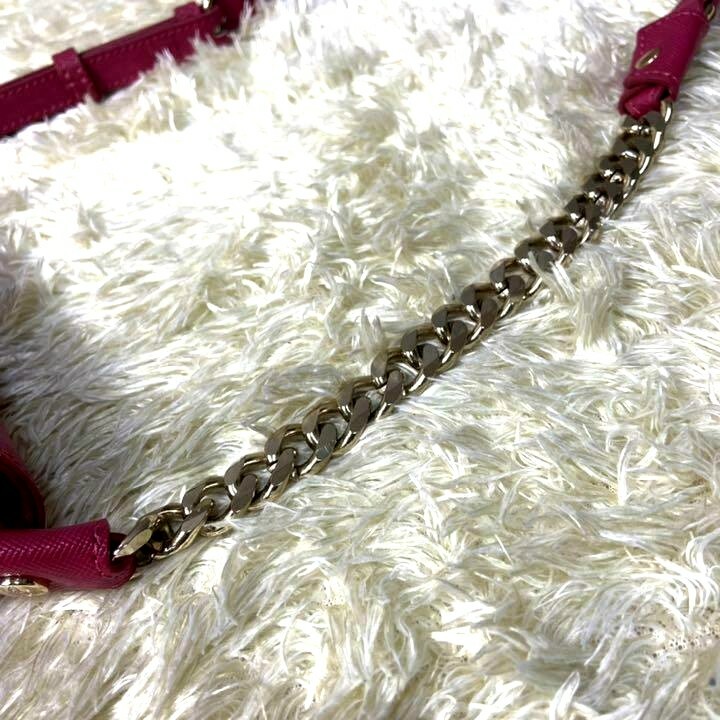 Vivienne Westwood Chain Shoulder Bag Opio Saffiano leather PINK  