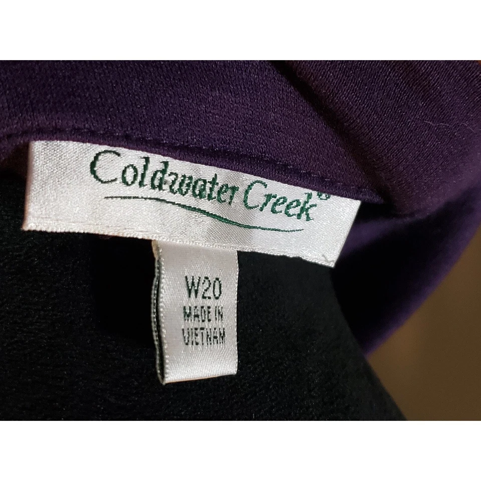 Vestido Suéter Coldwater Creek Para Mujer W20 Púrpura Cuello Simulado Hasta la Rodilla Cremallera Trasera Foto 3 de 4