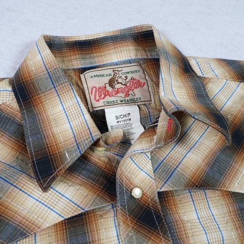 Wrangler Sawtooth Pearl Snap Foil Western Button Up Size Small Men's
