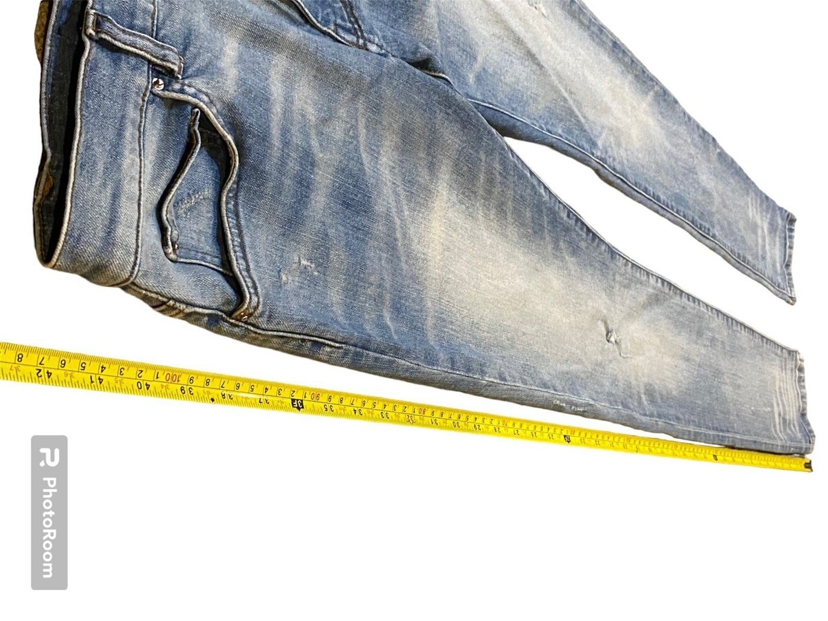 Blue AMIRI Skinny Stack Jeans Clay Indigo Size 29 (Italian Denim