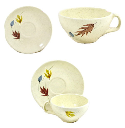 Franciscan AUTUMN 8 Ounce Coffee Cup and Saucer Combo MCM Atomic Ranch Style - Picture 8 of 11