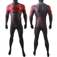 Superman Man of Steel Jumpsuit Carnival Bodysuit Cosplay Costume Prop