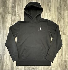 NIKE AIR JORDAN Boys JUMPMAN Embroidered BLACK Hoodie Size L 12-13 Yrs 