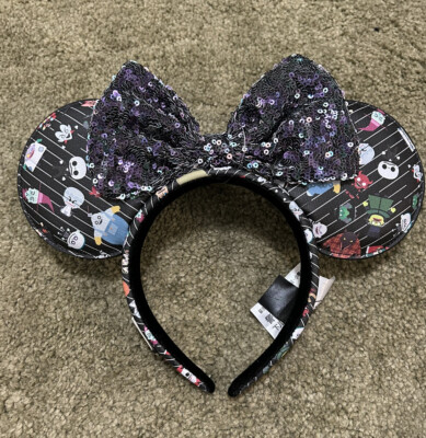NWT Disney Parks Loungefly NBC Nightmare Before Christmas Chibi Ear Headband $_12.JPG?set_id=880000500F main image 3