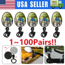 2Pcs Bike Mirror Rotaty Round MTB Road Handlebar Bicycle Rear View Glass Cycling