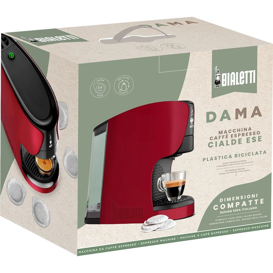 Macchina caffe Bialetti Dama sistema a cialda ese red rosso + 30 cialde - Immagine 4 di 4