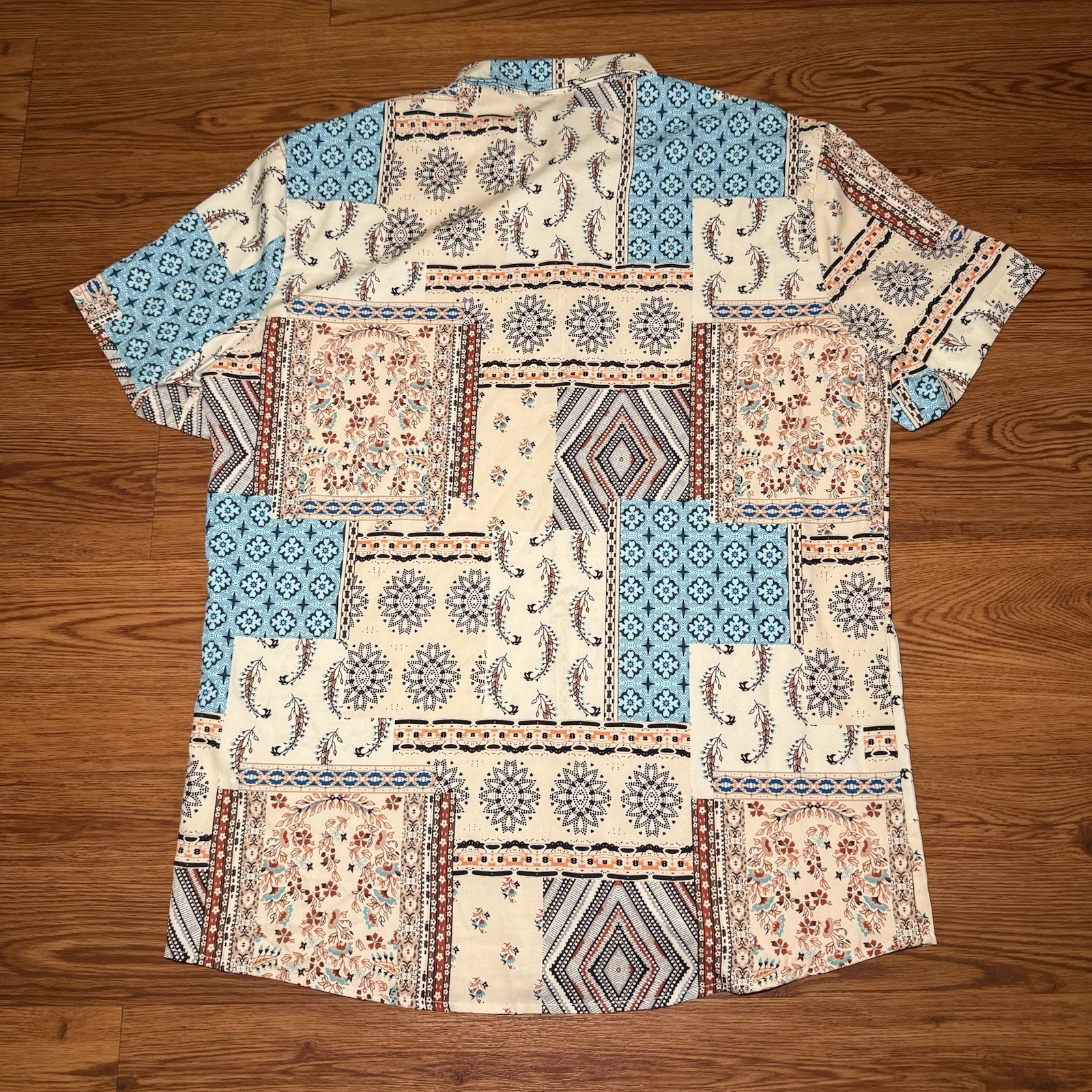 Manfinity Patchwork Print Button-Up Shirt – XL – … - image 2