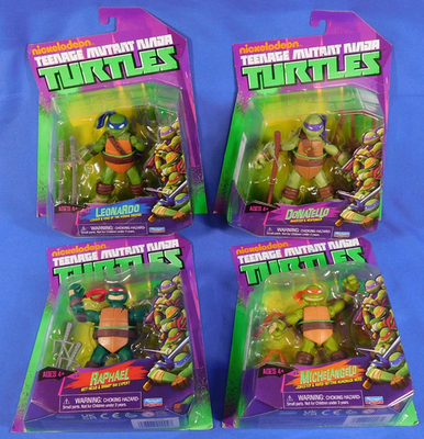 TEENAGE MUTANT NINJA TURTLES NICKELODEON FIGURES SET OF 4 LEO RAPH