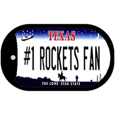 Number 1 Rockets Fan Novelty Metal Dog Tag Necklace 2" x 1"