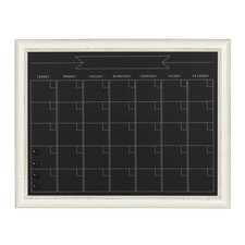 Designovation Macon Framed Magnetic Chalkboard Monthly Calendar 23X29 Soft White