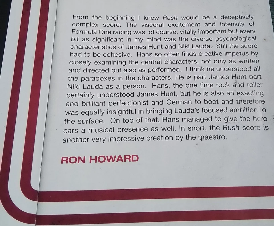 Rush Original Motion Picture Soundtrack Music by Hans Zimmer Foto 3 de 4