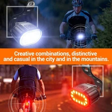 2 Set USB Rechargeable LED Bicycle Headlight Bike Front Rear Lamp Cycling Light