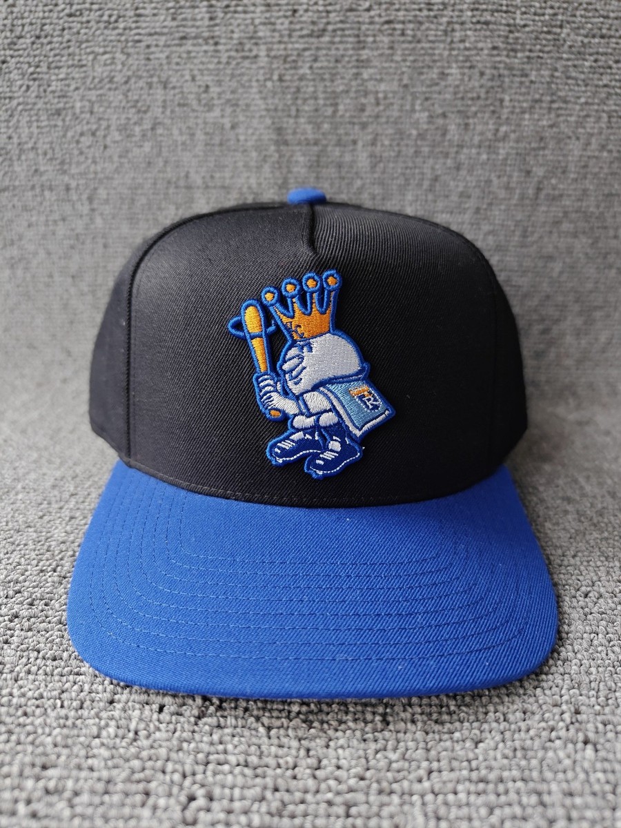 Mitchell & Ness Kansas City Royals Mascot Sluggerrr Snapback Hat Black Blue
