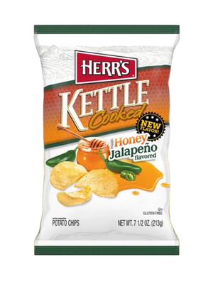 New Limited Edition HERR s HERRS Kettle Cooked Honey Jalapeno Potato Chips 7.5oz