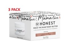  3 Honest Company Rock The Bump Unscented Body Butter 4.0 Oz