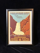 Yellowstone National Park Ranger  Repro Print Vintage of 1939 Poster Framed