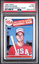 1985 TOPPS 1984 USA BASEBALL TEAM #401 MARK MCGWIRE ROOKIE RC PSA 6