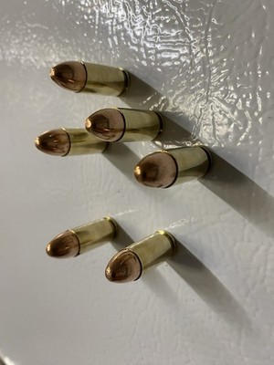 6 Pack Of 9mm Bullet Fridge Toolbox Vertical Magnets Gift Set
