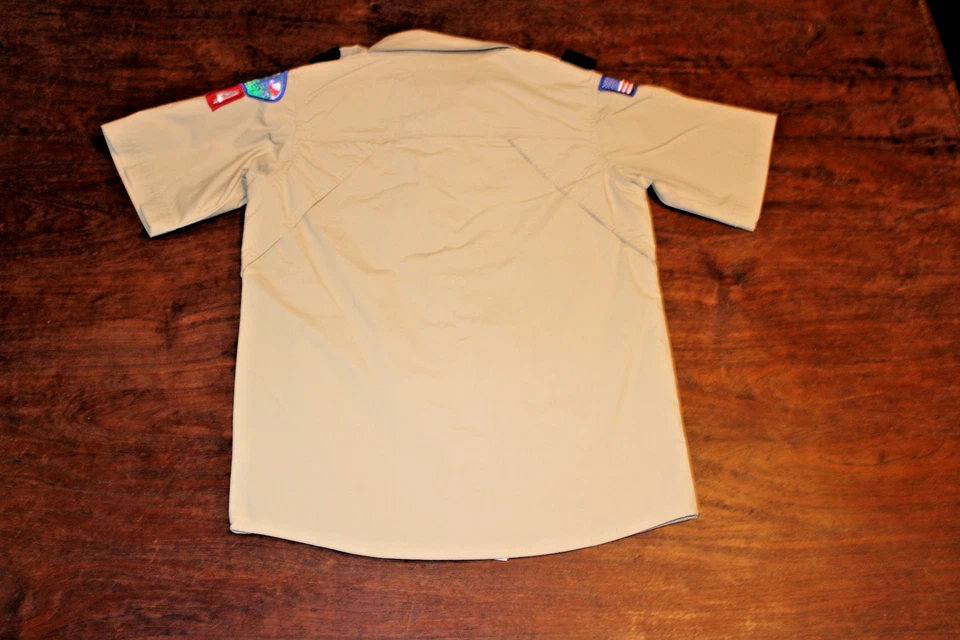 Camisa juvenil Boy Scouts of America BSA bronceada grande ventilada parches cosidos manga corta Foto 4 de 4