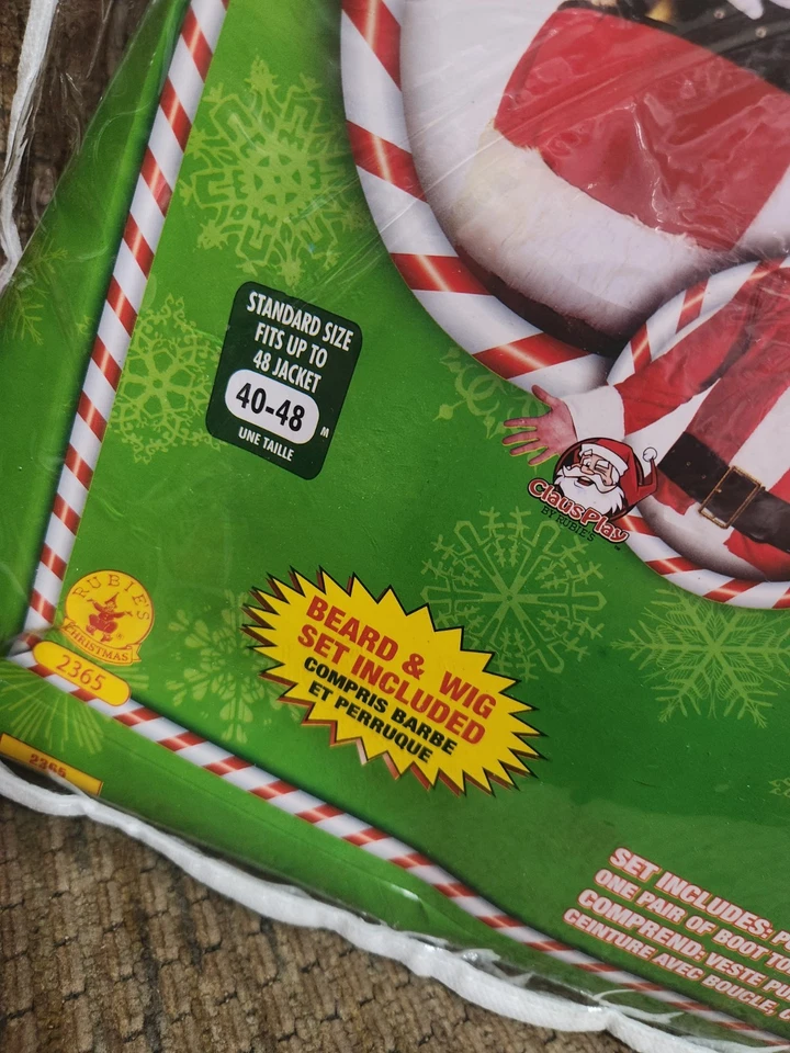 Conjunto de traje de Papá Noel de Rubí vintage 8 piezas tamaño estándar 40-48 conjunto de disfraz de franela  Foto 3 de 4