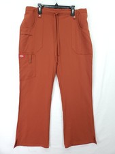 Dickies Gen Flex Scrub Pants Womens Medium Rust Spice Cargo Utility Stretch