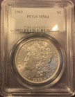 ⚠️ 1903 Dollar Morgan Dollar  PCGS  MS-64 !  Beautiful Luster ! ⚠️